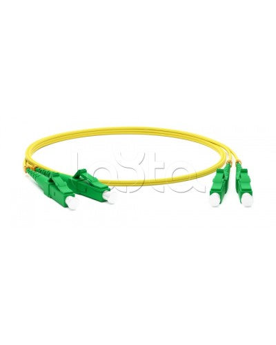 Патч-корд волоконно-оптический одномодовый SM 9/125 (OS2), LC/APC-LC/APC, duplex, LSZH, 1 м Hyperline FC-D2-9-LC/AR-LC/AR-H-1M-LSZH-YL в Королеве Патч-корды оптические Pintop.ru