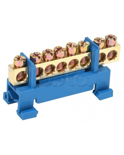 Шина нулевая изолированная с одним угловым изолятором ШНИ-6x9-8-С-С IEK (YNN10-69-8P-K07) в Королеве Клеммные колодки Pintop.ru