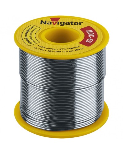 Припой Navigator 93 778 NEM-Pos05-63K-1-K200 (ПОС-63, катушка, 1 мм, 200 гр) в Королеве Аксессуары для кабель-канала Pintop.ru