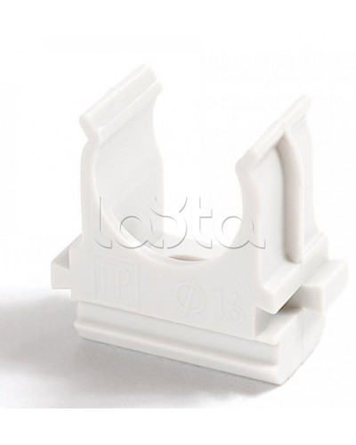 Крепёж-клипса для труб Полистирол белая д40 (15шт/300шт уп/кор) Промрукав (PR.02740б) в Королеве Держатели, клипсы, скобы Pintop.ru