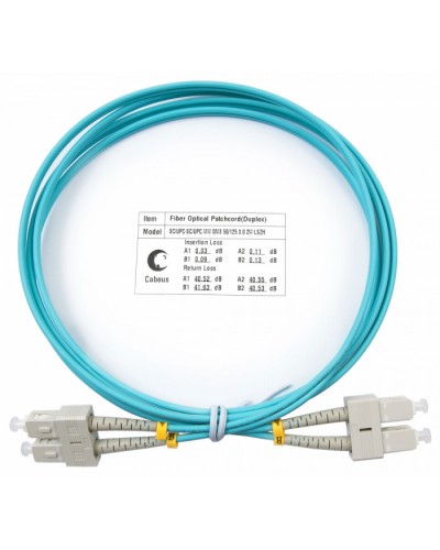 Шнур оптический duplex SC-SC 50/125 mm OM3 1,5м LSZH Cabeus FOP-50-SC-SC-1,5m в Королеве Патч-корды и пигтейлы Pintop.ru