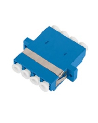Адаптер NIKOMAX волоконно-оптический, соединительный, одномодовый, стандарта OS2, LC/UPC-LC/UPC, квадро, пластиковый, без шторки, с фланцами, синий, уп-ка 2шт. в Королеве Проходные адаптеры и розетки оптические Pintop.ru
