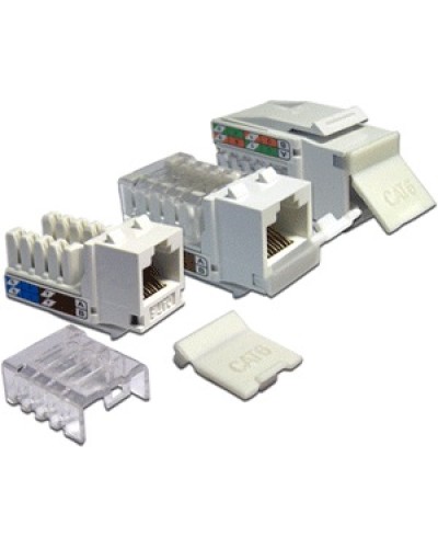 Модуль Keystone, RJ45, кат.6, UTP, 90 градусов, со встроенной шторкой, белый LANMASTER (LAN-OK45U6/90P-WH) в Королеве Коннекторы Pintop.ru