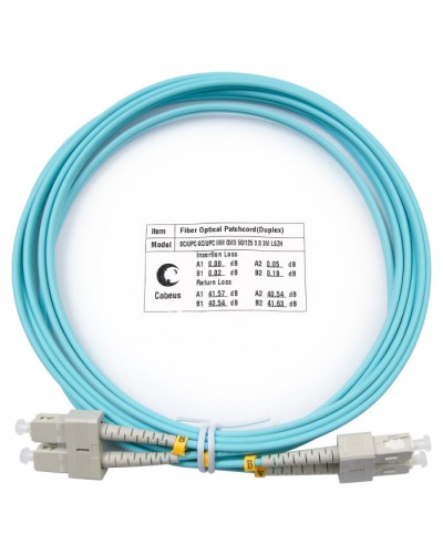 Шнур оптический duplex SC-SC 50/125 mm OM3 3м LSZH Cabeus FOP-50-SC-SC-3m в Королеве Патч-корды и пигтейлы Pintop.ru