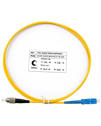 Шнур оптический simplex SC-FC 9/125 SM 1 м LSZH в Королеве Патч-корды оптические Pintop.ru