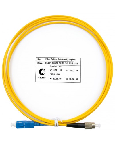Шнур оптический simplex SC-FC 9/125 SM 2 м LSZH в Королеве Патч-корды оптические Pintop.ru