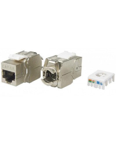 Вставка Keystone Jack RJ-45(8P8C) Hyperline KJ8-8P8C-C6A-180-TLS-SH-F-WH в Королеве Модули Keystone Pintop.ru