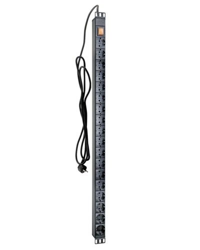 Блок распределения питания базовый вертикальный Eurolan (60A-62-01-18BL) в Королеве Блоки розеток Pintop.ru