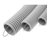 Труба HFFR гофрир. тяжелая, с зондом, без галогена, ППЛ 16мм Экопласт (21116HFR-W)