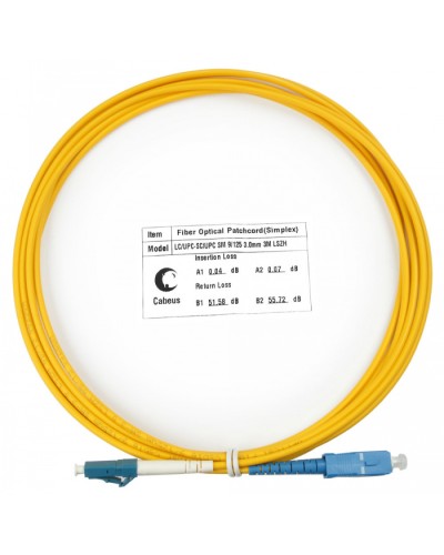 Шнур оптический simplex LC-SC 9/125 SM 3 м LSZH Cabeus FOP(s)-9-LC-SC-3M в Королеве Патч-корды оптические Pintop.ru
