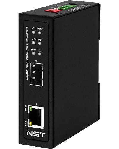 Промышленный Ultra PoE медиаконвертер NST NS-MC-1G1GX-P/I в Королеве Медиаконвертеры Pintop.ru