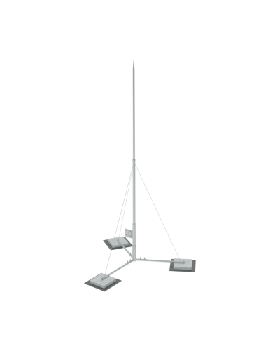 Вольностоящая молниеприемная мачта составная H10,2 м неразборное основание HD КМ-Профиль (TVMR-H10.2 HD) в Королеве Монтажные материалы Pintop.ru