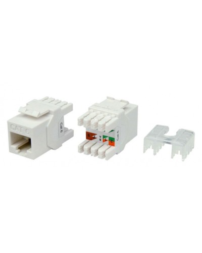 Вставка Keystone Jack RJ-45(8P8C) Hyperline KJ8-8P8C-C6-180-WH в Королеве Модули Keystone Pintop.ru