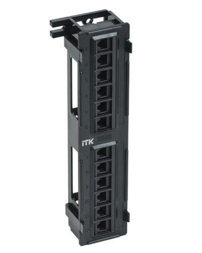 ITK Настенная патч-панель кат.5Е UTP, 12 портов (IDC Dual) (PP12-C5EU-D05) в Королеве Патч панель Pintop.ru