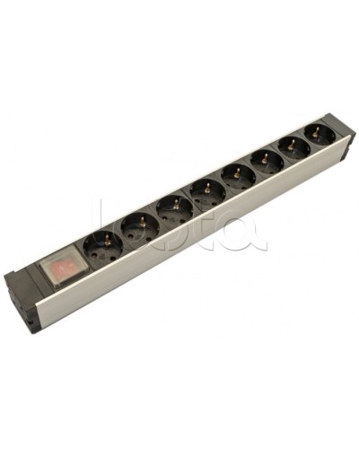 Блок розеток для 19 шкафов, горизонтальный Hyperline (SHZ19-8SH-S-IEC) в Королеве Блоки розеток Pintop.ru