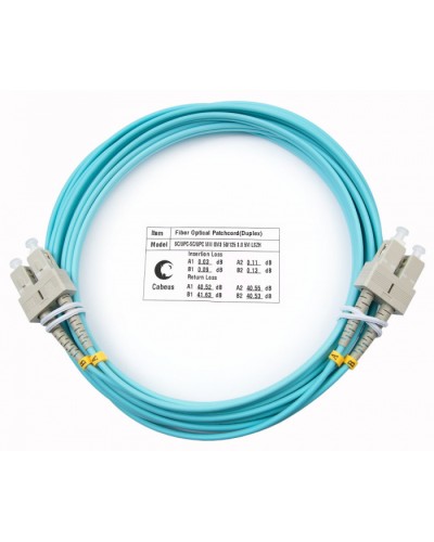 Шнур оптический duplex SC-SC 50/125 mm OM3 7м LSZH Cabeus FOP-50-SC-SC-7m в Королеве Патч-корды и пигтейлы Pintop.ru