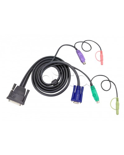 КВМ-кабель с интерфейсами передачи звука, PS/2, VGA (5м) ATEN 2L-1705P в Королеве Видеоусилители, Модуляторы, Делители Pintop.ru