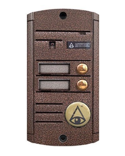 Видеопанель вызывная накладная цветная на 2 абонента Activision AVP-452 (PAL, медь) в Королеве Вызывные видеопанели малоабонентные Pintop.ru