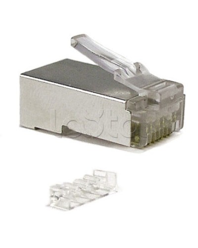 Коннектор RJ-45 под витую пару, категория 6 (50 µ/ 50 микродюймов), экранированный, универсальный (для одножильного и многожильного кабеля), со вставкой Cabeus 8P8C-SH-C6-TWP в Королеве Коннекторы и разъемы Pintop.ru