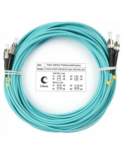 Шнур оптический duplex FC-ST 50/125 mm OM3 10м LSZH Cabeus FOP-50-FC-ST-10m в Королеве Патч-корды и пигтейлы Pintop.ru