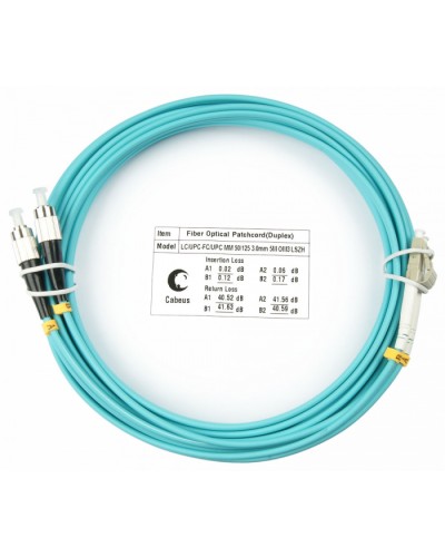 Шнур оптический duplex LC-FC 50/125 mm OM3 10м LSZH Cabeus FOP-50-LC-FC-10m в Королеве Патч-корды и пигтейлы Pintop.ru