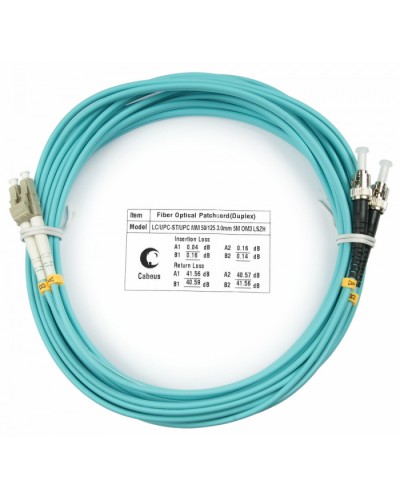 Шнур оптический duplex LC-ST 50/125 mm OM3 7м LSZH Cabeus FOP-50-LC-ST-7m в Королеве Патч-корды и пигтейлы Pintop.ru