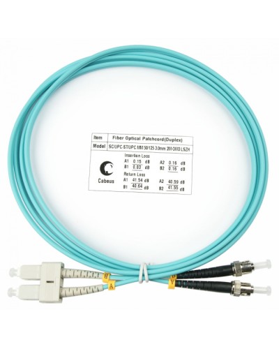 Шнур оптический duplex SC-ST 50/125 mm OM3 1,5м LSZH Cabeus FOP-50-SC-ST-1,5m в Королеве Патч-корды и пигтейлы Pintop.ru