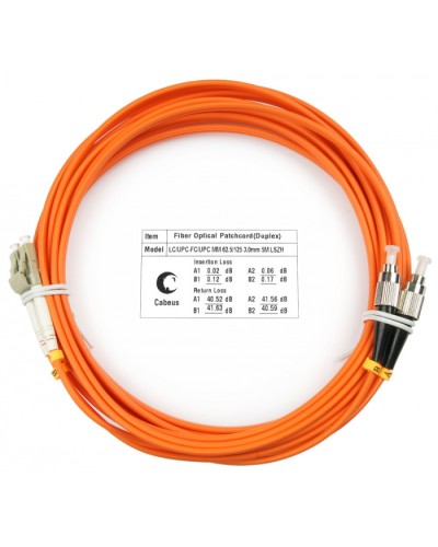 Шнур оптический duplex LC-FC 62,5/125 mm 10м LSZH Cabeus FOP-62-LC-FC-10m в Королеве Патч-корды оптические Pintop.ru