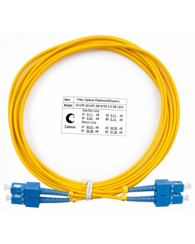 Шнур оптический duplex SC-SC 9/125 sm 3м LSZH Cabeus FOP(d)-9-SC-SC-3m в Королеве Патч-корды оптические Pintop.ru