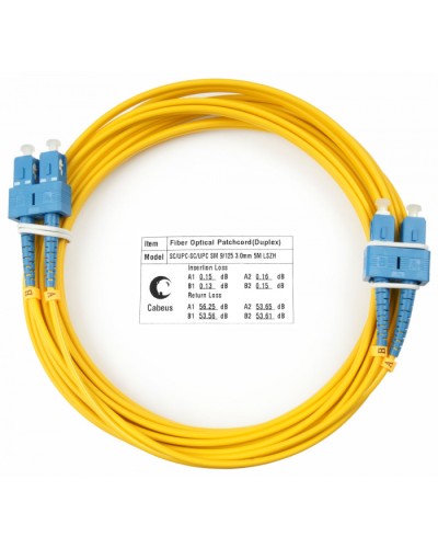 Шнур оптический duplex SC-SC 9/125 sm 5м LSZH Cabeus FOP(d)-9-SC-SC-5m в Королеве Патч-корды оптические Pintop.ru