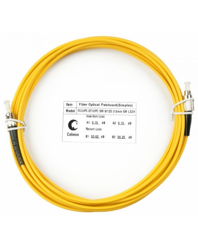 Шнур оптический simplex FC-ST 9/125 sm 7м LSZH Cabeus FOP(s)-9-FC-ST-7m в Королеве Патч-корды оптические Pintop.ru