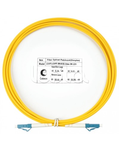 Шнур оптический simplex LC-LC 9/125 SM 3 м LSZH Cabeus FOP(s)-9-LC-LC-3M в Королеве Патч-корды оптические Pintop.ru