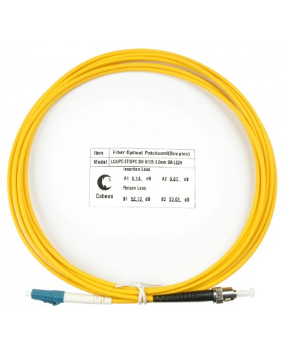 Шнур оптический simplex LC-ST 9/125 sm 3м LSZH Cabeus FOP(s)-9-LC-ST-3m в Королеве Патч-корды оптические Pintop.ru