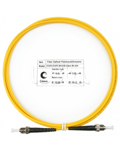 Шнур оптический simplex ST-ST 9/125 sm 2м LSZH Cabeus FOP(s)-9-ST-ST-2m в Королеве Патч-корды оптические Pintop.ru