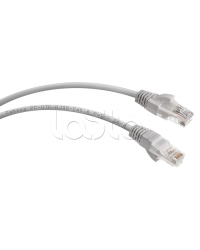 Патч-корд UTP, категория 6, 10 м, неэкранированный, серый Cabeus PC-UTP-RJ45-Cat.6-10m в Королеве Патчкорды (медные) Pintop.ru