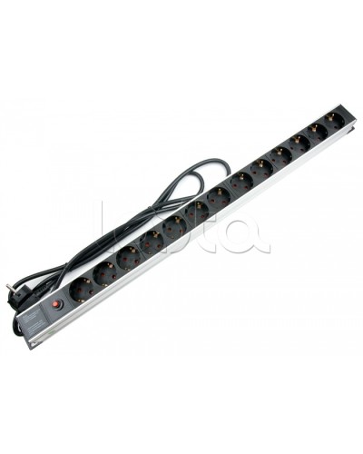 Блок евророзеток для 19 шкафов, 13 розеток, фильтр, 16 A Cabeus PDU-13P-F-2EU в Королеве Блоки розеток Pintop.ru