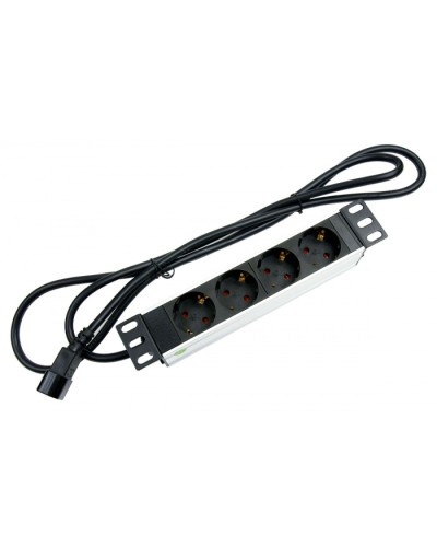 Блок евророзеток для 10 шкафов, горизонтальный, 4 розетки, 10 A Cabeus PDU-4P-2IEC в Королеве Блоки розеток Pintop.ru