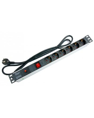 Блок на 6 розеток EU горизонтальный для 19 шкафов Cabeus PDU-6P-F-2EU в Королеве Блоки розеток Pintop.ru