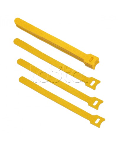 Хомут для кабеля, липучка с мягкой застежкой, 180x14 мм, желтый (10 шт.) Cabeus CLAMP-180-YL в Королеве Стяжки-хомуты Pintop.ru