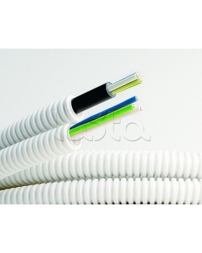 Электротруба ПВХ гибкая гофр. д.20мм, цвет серый, с кабелем ВВГнг(А)-LS 3х2,5мм² РЭК ГОСТ+, 100м DKC 9S920100 в Королеве Труба гофрированная Pintop.ru