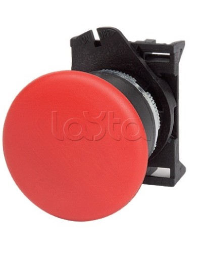 Кнопка грибовидная, прозрачная с фиксацией, красная д. 40 DKC ABHL1M4N в Королеве Аксессуары для стоек и шкафов Pintop.ru