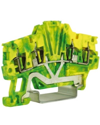 Зажим для заземления, 2 ввод/2 вывода, 1,5 кв.мм желто-зеленый DKC ZHT420 в Королеве Держатели, клипсы, скобы Pintop.ru