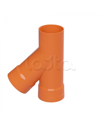 Тройник для двустенных труб одного диаметра ф110мм, 45°, полипропилен DKC 019110 в Королеве Повороты, муфты, тройники Pintop.ru