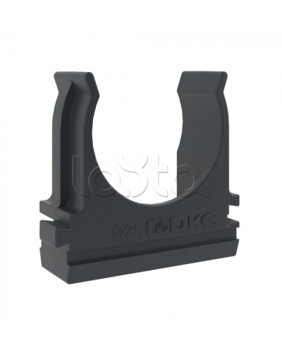 Держатель с защелкой D=25 (Черный) DKC (51025N) в Королеве Держатели, клипсы, скобы Pintop.ru