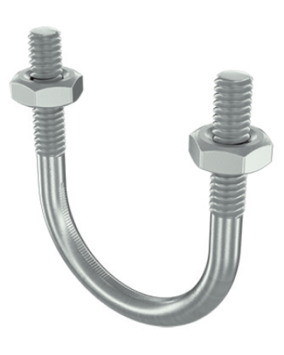 Скоба монтажная U-образная с резьбой М6 с гайками для труб d 1/2 DKC BHU11012 в Королеве Держатели, клипсы, скобы Pintop.ru