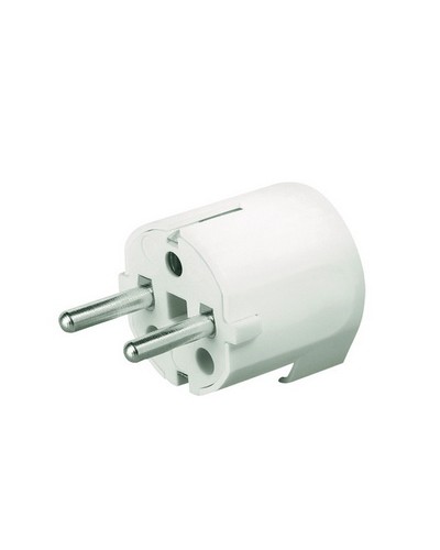 Вилка кабельная, бытовая с боковым вводом кабеля. Белая. IP20 16А 2P+E 230В DKC DIS13083 в Королеве Аксессуары для стоек и шкафов Pintop.ru