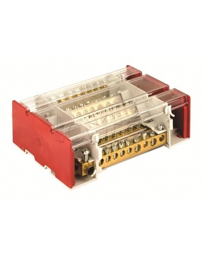 Блок распределительный на DIN рейку c выносной клеммой 4р 160А, 7х7мм 1х8мм 1х9мм 1х12мм DKC BD3160104 в Королеве Аксессуары для стоек и шкафов Pintop.ru