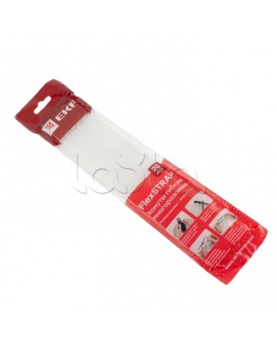 Хомут гибкий (20 шт.) белый FlexSTRAP EKF (plc-fs-wr) в Королеве Стяжки-хомуты Pintop.ru