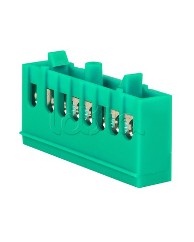 Шина 0 PE (6х9мм) 8 отверстий латунь зеленый изолированный корпус на DIN-рейку EKF PROxima (sn0-63-8-ig) в Королеве Аксессуары для стоек и шкафов Pintop.ru