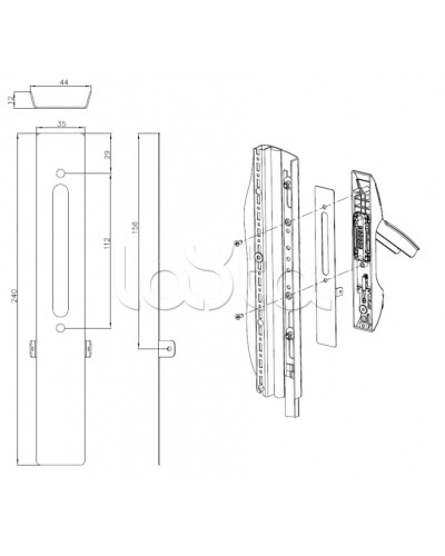 Накладка под опломбировку замка Elbox EMS-LP в Королеве Аксессуары для стоек и шкафов Pintop.ru